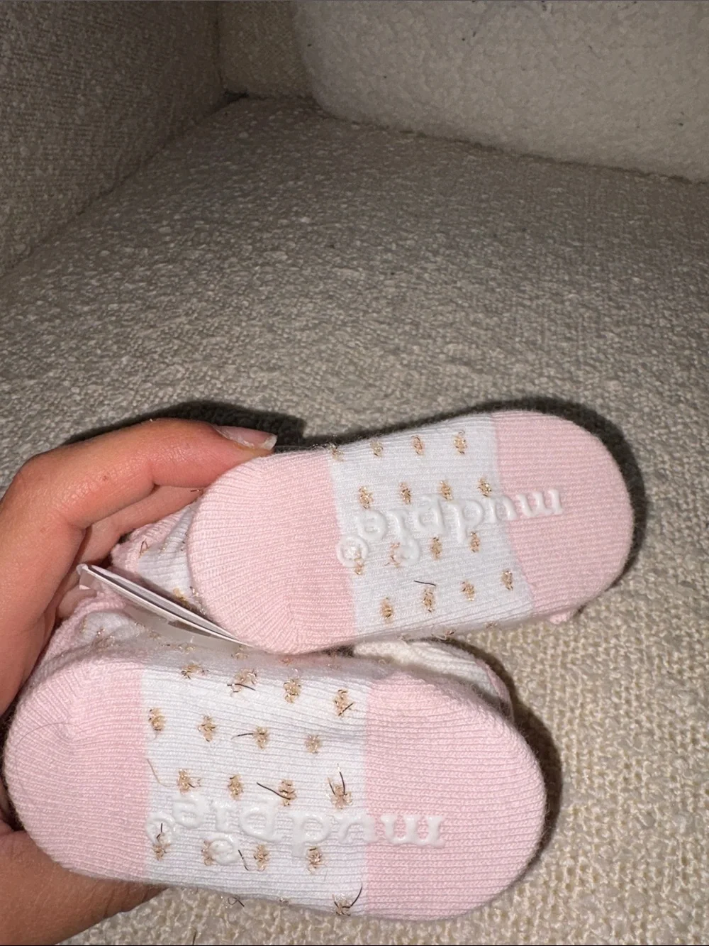 Unicorn Baby Socks - Pink and White mudpie